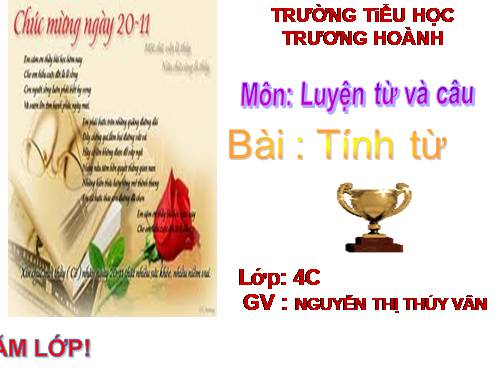 Tuần 11. Tính từ