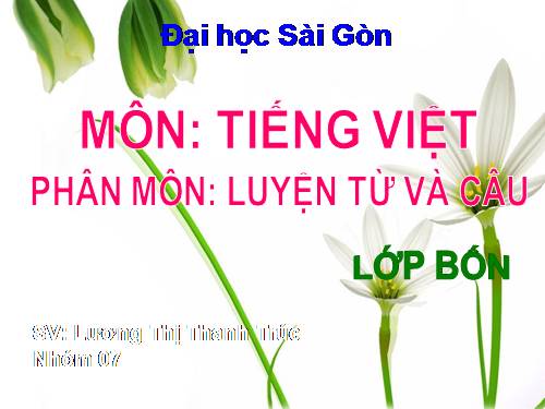 Tuần 4. Từ ghép và từ láy