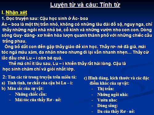 Tuần 11. Tính từ