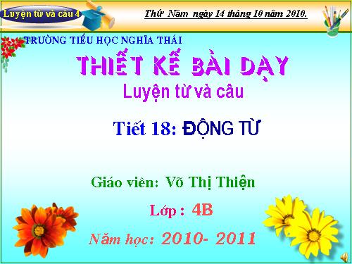 Tuần 9. Động từ