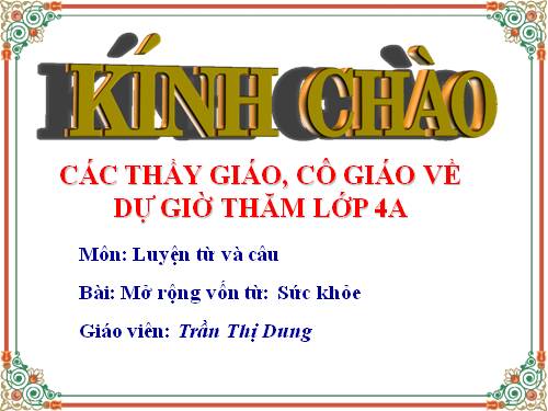 Tuần 20. MRVT: Sức khoẻ