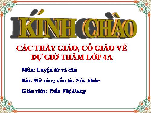 Tuần 20. MRVT: Sức khoẻ