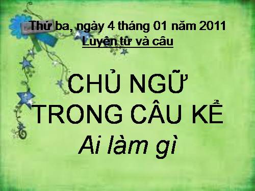 Tuần 19. Chủ ngữ trong câu kể Ai làm gì?
