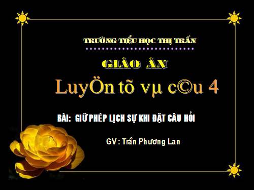 Tuần 15. Giữ phép lịch sự khi đặt câu hỏi