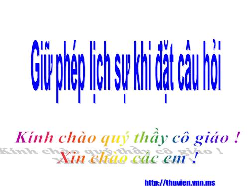 Tuần 15. Giữ phép lịch sự khi đặt câu hỏi