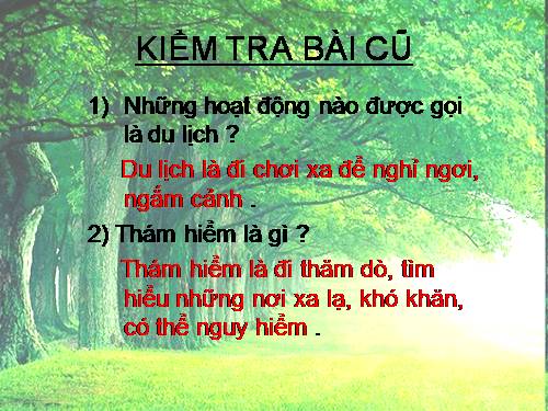 Tuần 29-30. MRVT: Du lịch - Thám hiểm