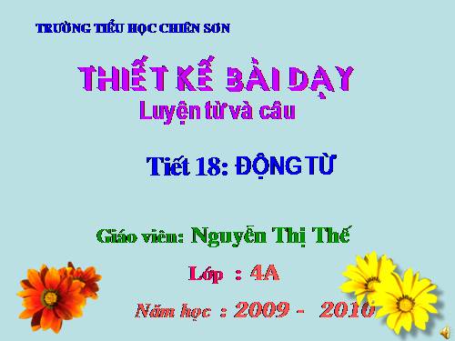 Tuần 9. Động từ