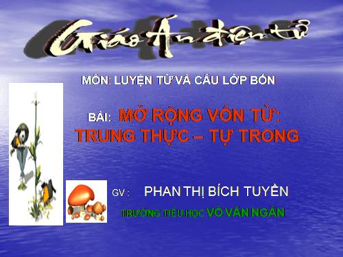 Tuần 5. MRVT: Trung thực - Tự trọng