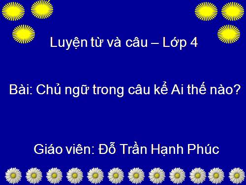 Tuần 22. Chủ ngữ trong câu kể Ai thế nào?