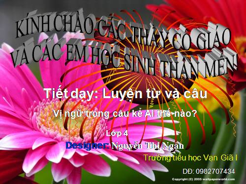 Tuần 21. Vị ngữ trong câu kể Ai thế nào?