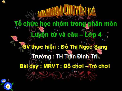 Tuần 16. MRVT: Đồ chơi - Trò chơi