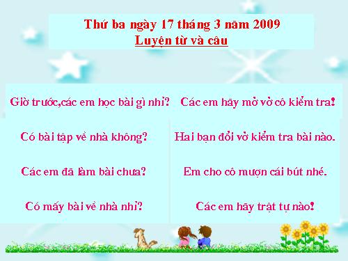 Tuần 27. Câu khiến