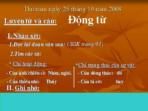 Tuần 9. Động từ