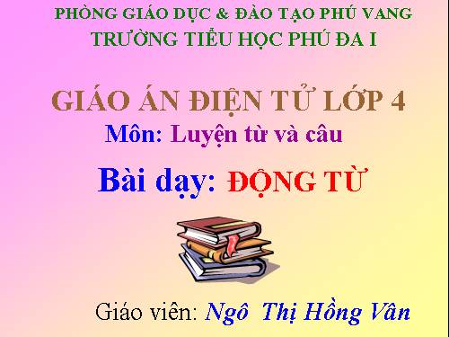 Tuần 9. Động từ