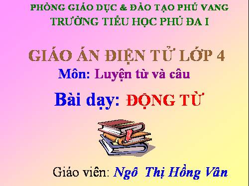 Tuần 9. Động từ