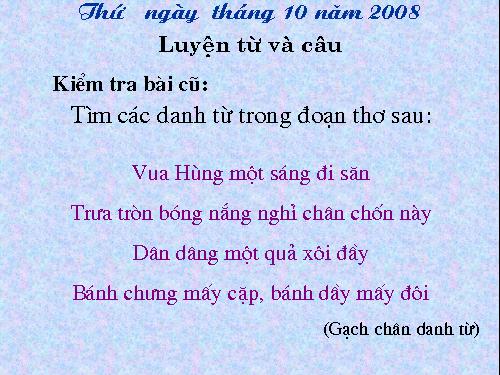 Tuần 6. Danh từ chung và danh từ riêng