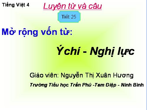 Tuần 12. MRVT: Ý chí - Nghị lực