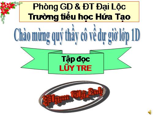 Tuần 9. Luỹ tre