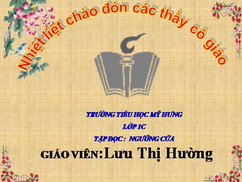 Tuần 8. Ngưỡng cửa