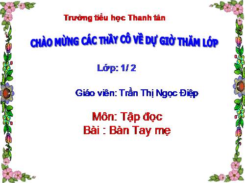 Tuần 2. Bàn tay mẹ