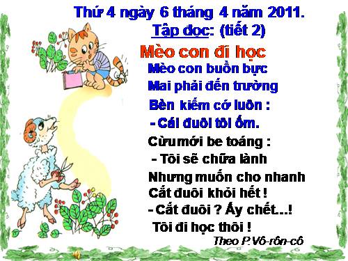 Tuần 7. Mèo con đi học