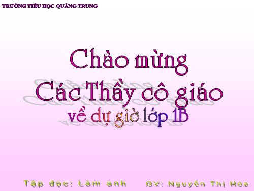 Tuần 11. Làm anh