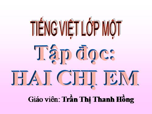 Tuần 8. Hai chị em