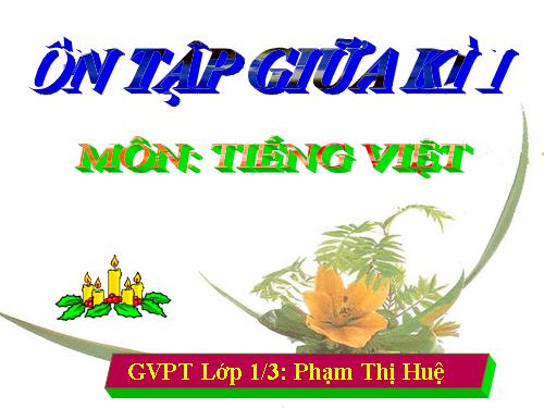 ÔN TẬP KIỂM TRA GIỮA HKI - LỚP 1