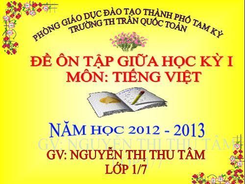 ÔN TẬP KIỂM TRA GIỮA HKI - LỚP 1