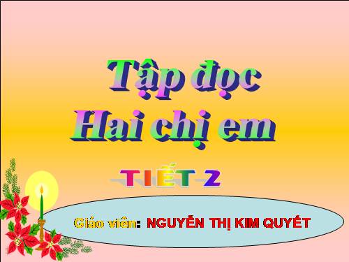 Tuần 8. Hai chị em