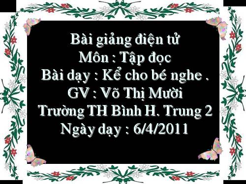 Tuần 8. Kể cho bé nghe