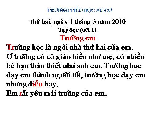 Tuần 1. Trường em