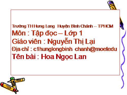 Tuần 3. Hoa ngọc lan