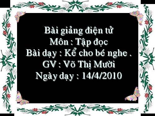 Tuần 8. Kể cho bé nghe