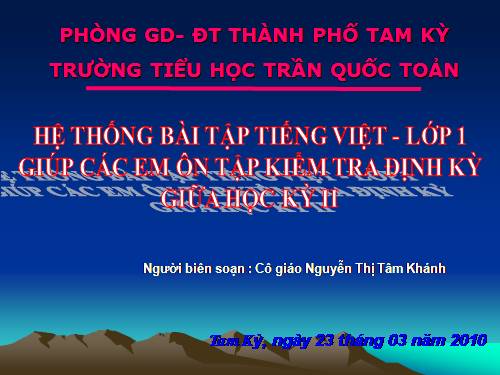 ÔN TẬP TIẾNG VIỆT - LỚP 1