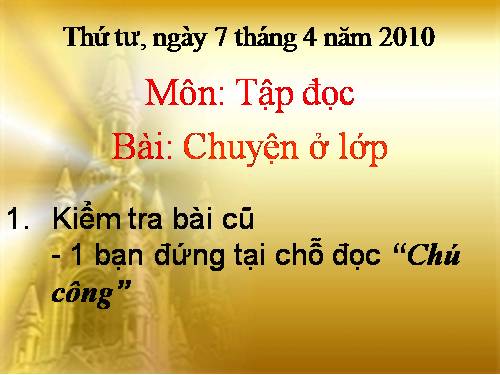 Tuần 7. Chuyện ở lớp