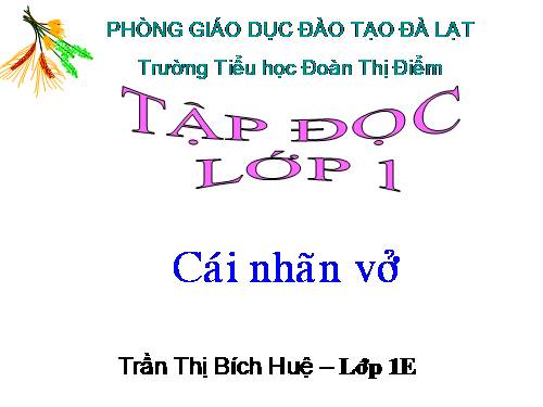 Tuần 1. Cái nhãn vở