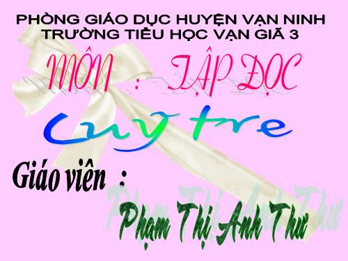 Tuần 9. Luỹ tre