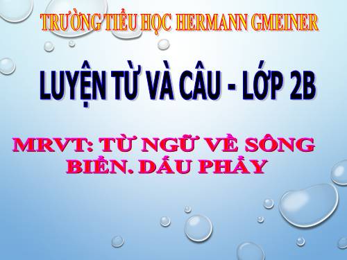 Tuần 26. MRVT: Từ ngữ về sông biển. Dấu phẩy