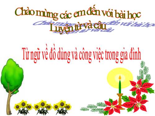 Tuần 11. MRVT: Từ ngữ về đồ dùng và công việc trong nhà