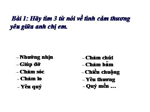 Tuần 14. MRVT: Từ ngữ về tình cảm gia đình. Câu kiểu Ai làm gì? Dấu chấm, dấu chấm hỏi