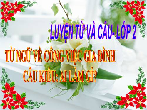 Tuần 13. MRVT: Từ ngữ về công việc gia đình. Câu kiểu Ai làm gì?