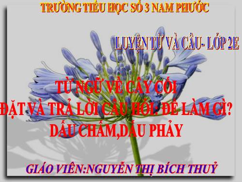 Tuần 28. MRVT: Từ ngữ về cây cối. Đặt và trả lời câu hỏi: Để làm gì? Dấu chấm, dấu phẩy