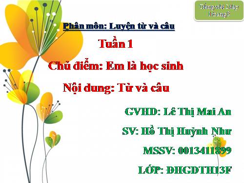 Tuần 1. Từ và câu