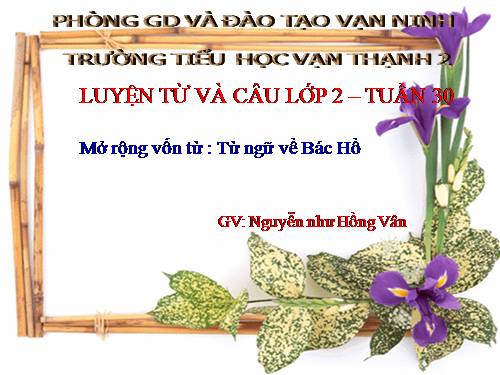 Tuần 30. MRVT: Từ ngữ về Bác Hồ