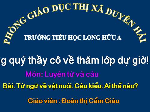 Tuần 17. MRVT: Từ ngữ về vật nuôi. Câu kiểu Ai thế nào?