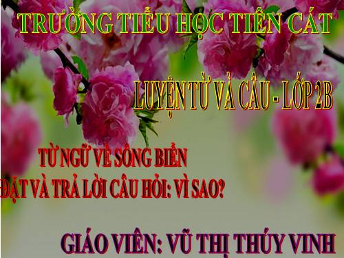 Tuần 25. MRVT: Từ ngữ về sông biển. Đặt và trả lời câu hỏi: Vì sao?