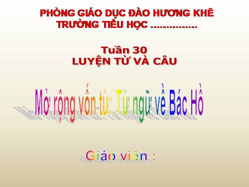 Tuần 30. MRVT: Từ ngữ về Bác Hồ