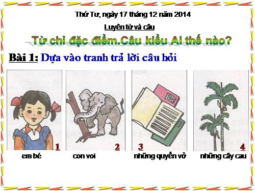 Tuần 15. Từ chỉ đặc điểm. Câu kiểu Ai thế nào?