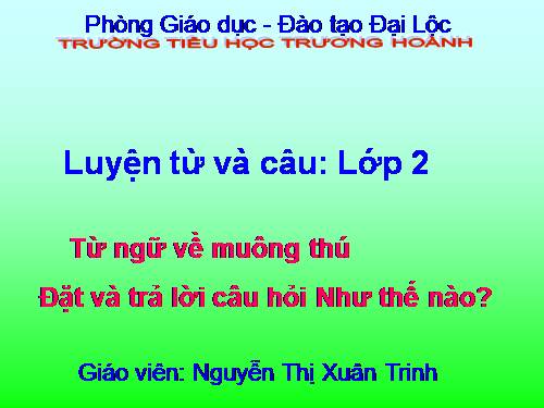 Tuần 23. MRVT: Từ ngữ về muông thú. Đặt và trả lời câu hỏi: Như thế nào?